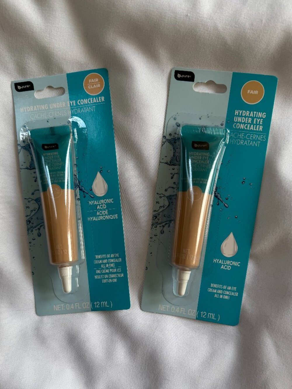 b pure Hydrating Under Eye Concealer, Hyaluronic Acid, Fair, Set of 2